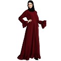Casual frilled abaya- Maroon Casual frilled abaya- Maroon